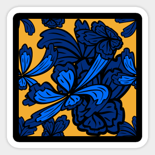 pattern with flowers and leaves Sticker